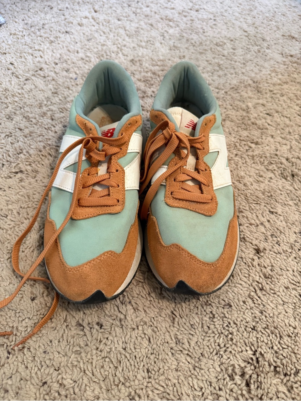 New Balance Mint Green and Tan Running Sneakers